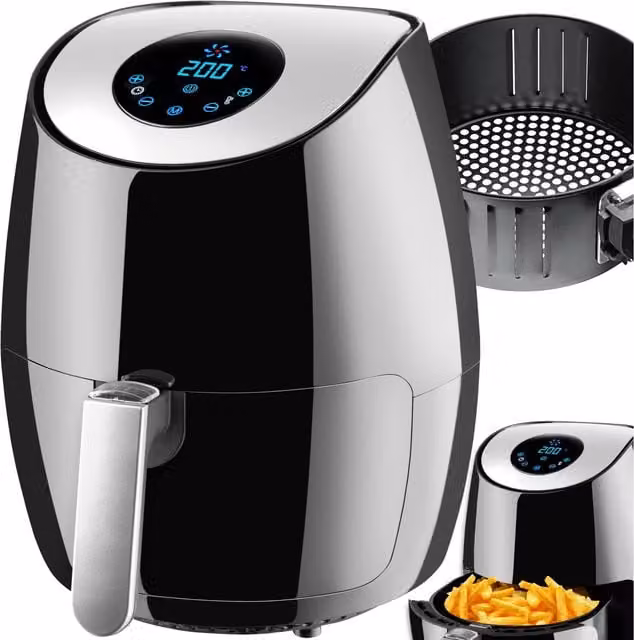 tectake Mitch Hot Air Fryer with Digital Display, 3.6 l, Black