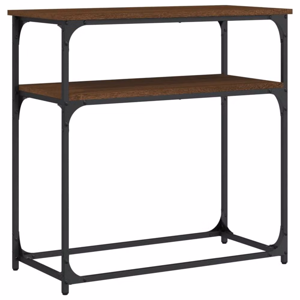 Berkfield Home Decorative Console Table in Brown Oak, W/D/H: 75 x 35.5 x 75 cm – 2