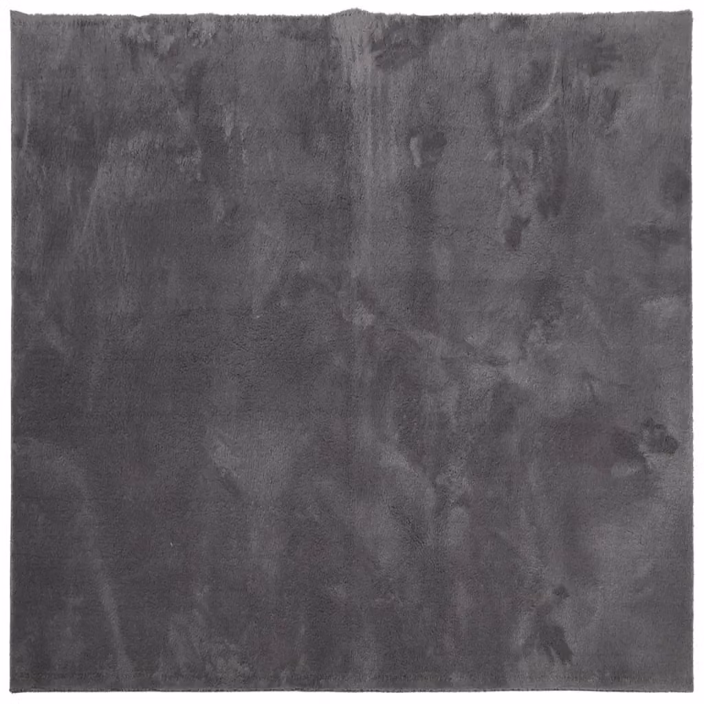 Berkfield Home Round Short Pile Soft and Washable Rug in Anthracite and Black, Diameter: 100 cm – 2
