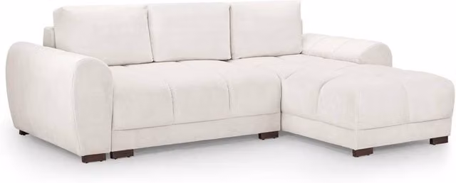 Beehive Furniture Azara Reversible L-Shape Corner Sofa Bed in Cream Fabric, W/D/H: 253 x 173 x 88 cm – 1