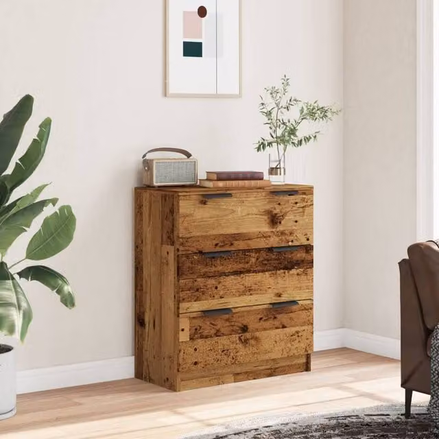 Berkfield Home Old Wood Sideboard in Brown, Engineered Wood, W/D/H: 60 x 30 x 70 cm – 1