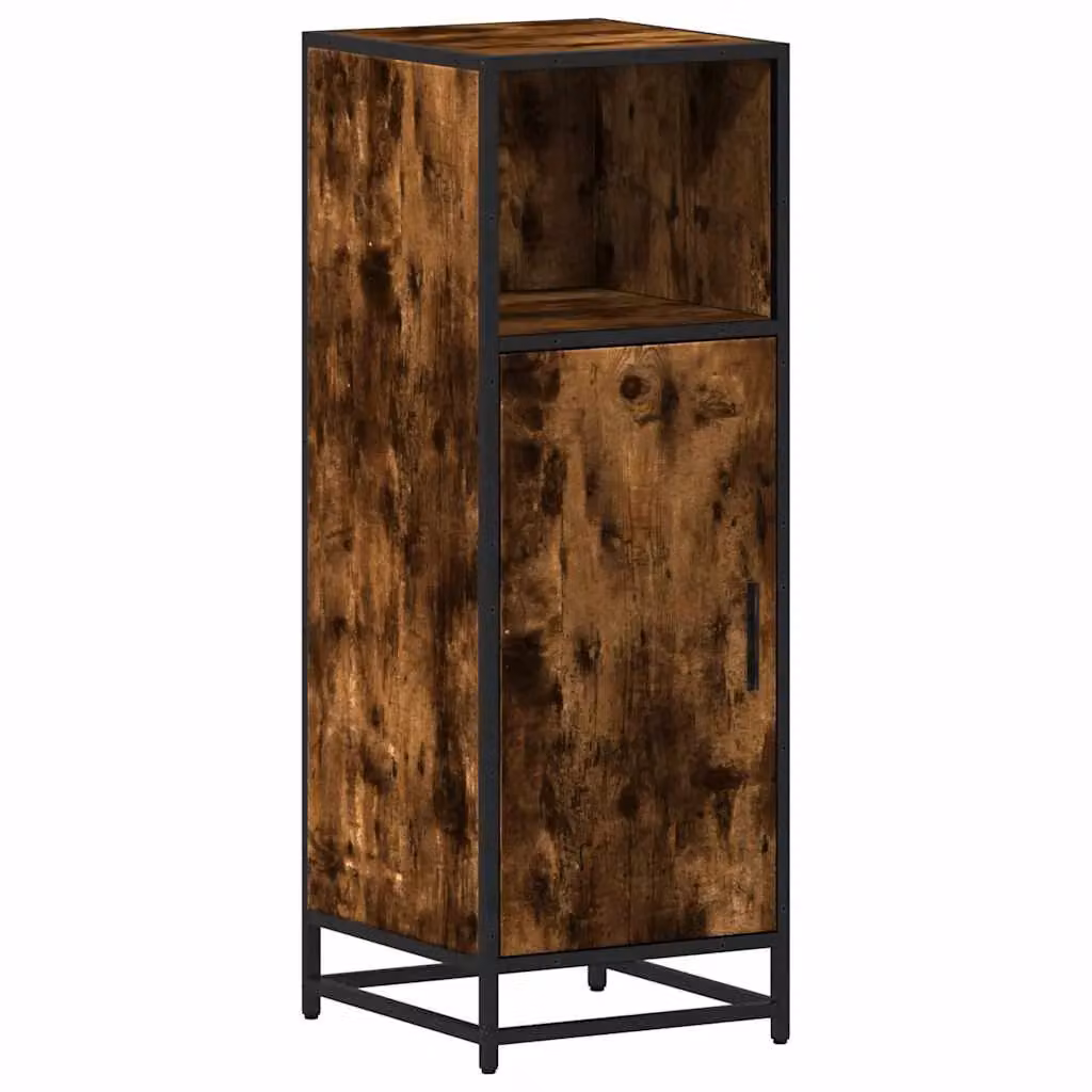 Berkfield Home Smoked Oak Bathroom Cabinet, Brown, W/D/H: 35 x 37.5 x 100 cm – 2