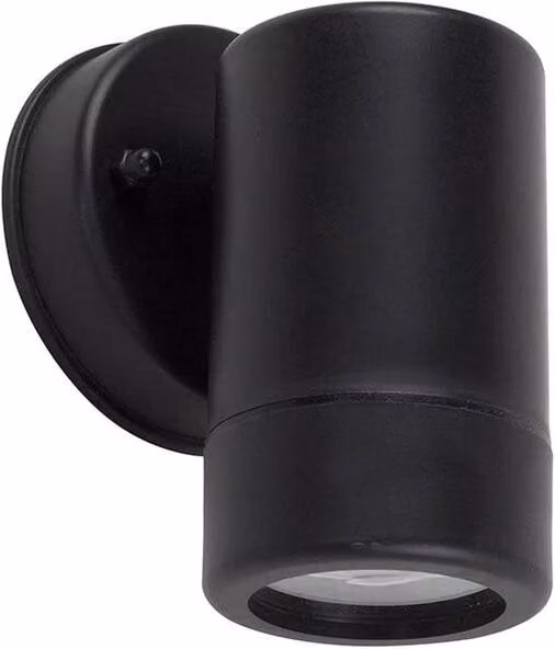 FORGEVIO Black Outdoor Wall Light Fitting with Cool White 6500K Downlight