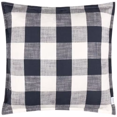Yard Chesil Check Blue Cotton Square Outdoor Cushion W/D/H: 50 x 50 x 50 cm – 1