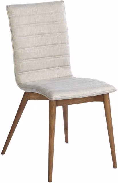 Angel Cerda Grey Fabric Dining Chair with Walnut Wood Legs – 1