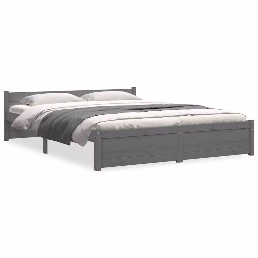 Berkfield Home Beautiful Modern Solid Wood Pine Bed Frame with Drawers, Grey, W: 140 cm x D: 190 cm – 3