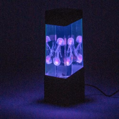 Global Gizmos 55229 Aquarium Jellyfish Lamp with Multicolour Colour Changing LEDs in Black, W/D/H: 23.0 x 9.0 x 9.0 cm – 8