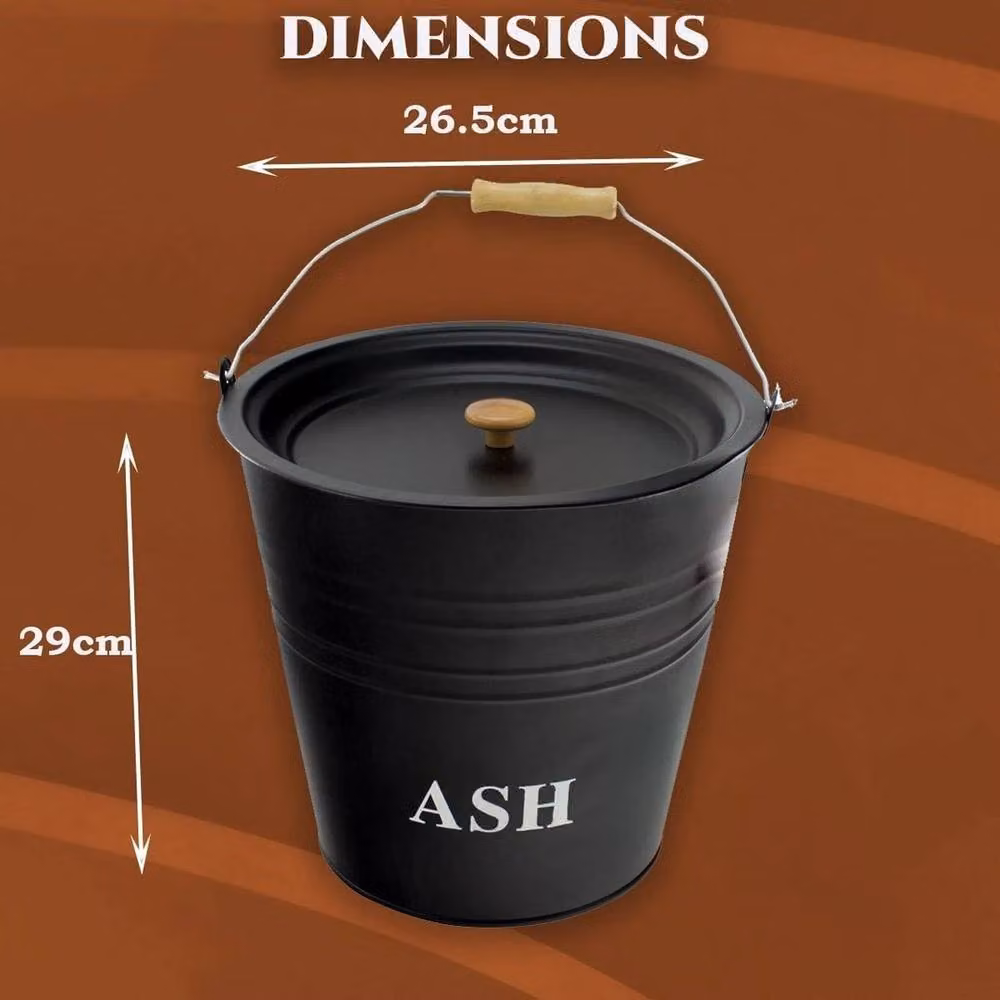 NESTLUNE 12L Cast Iron Ash Bucket with Lid for BBQ and Wood Fire, Black – 2