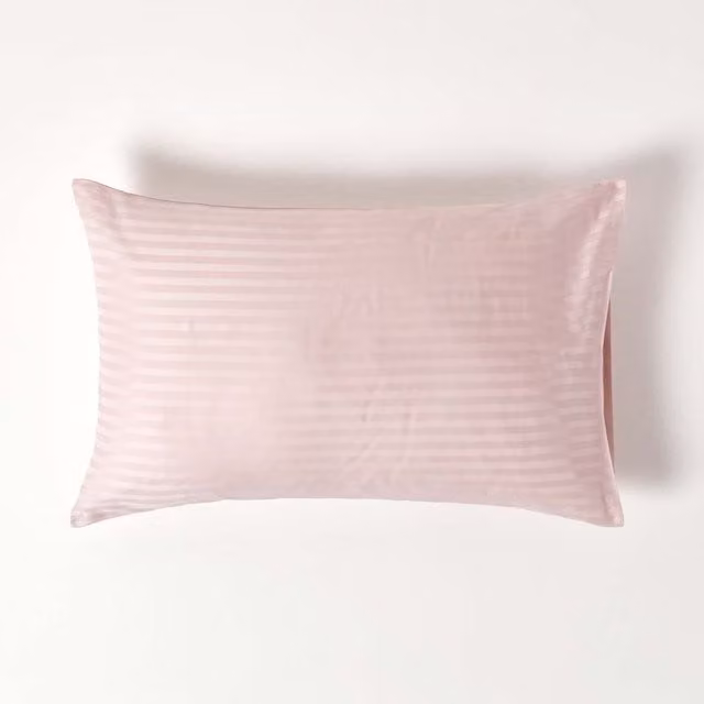 Homescapes 330 Thread Count Egyptian Cotton Percale Housewife Pillowcase, Pink, W: 74 cm, D: 48 cm, H: 48 cm