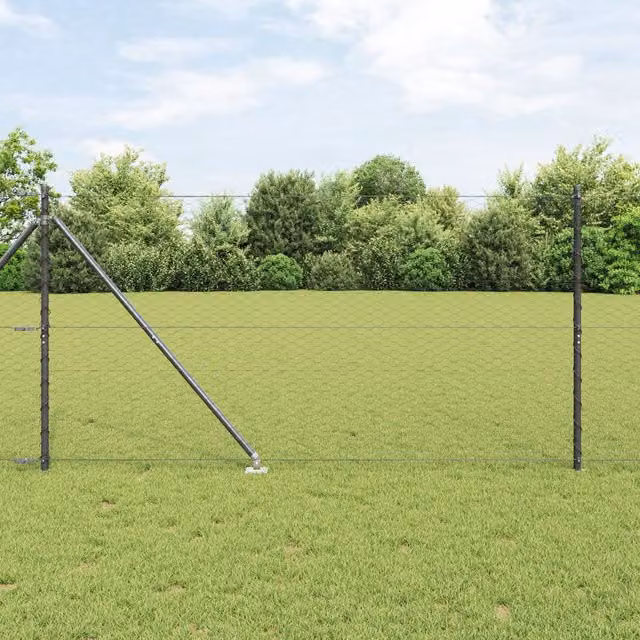 Berkfield Home Grey Steel Hexagon Fence, H: 120 cm x W: 100 m