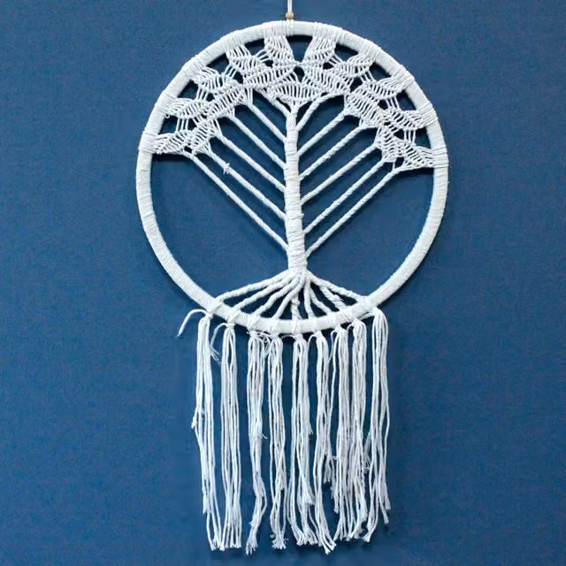 KDMD Tree of Life Dreamcatcher in White, 42 cm Diameter – 1