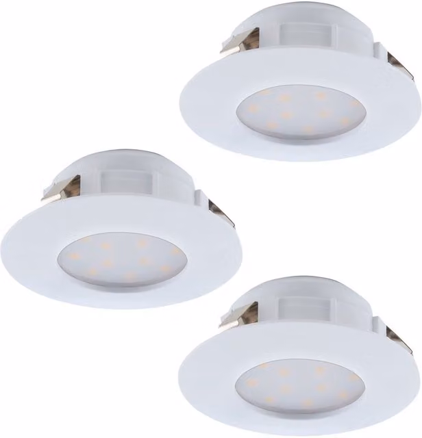 Loops 3 Pack White Round Flush Ceiling Downlight with Built-in 6W LED Spotlight