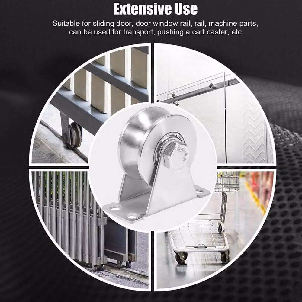 Havendro Heavy Duty U Type Pulley Wheel Sliding Gate Rollers in Silver Stainless Steel – 4
