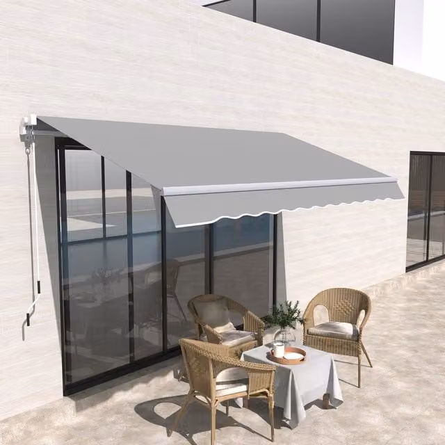 Outsunny Aluminium Frame Outdoor Awning in Light Grey, W: 300 cm, D: 200 cm