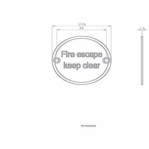 Loops Fire Door Keep Clear Sign in Silver Stainless Steel, 76mm Diameter – 2