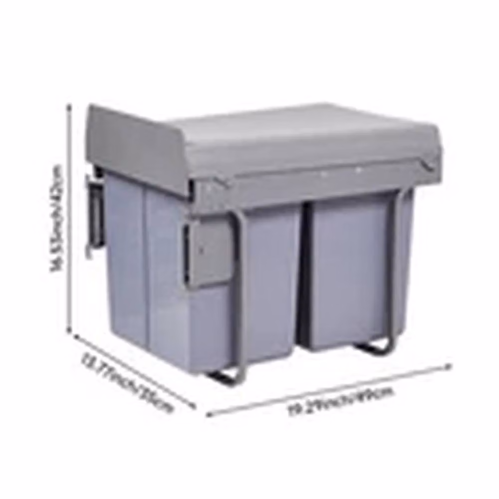 EONLION 40L Soft Close Pull Out Kitchen Cabinet Bin Drawer in Grey – 2