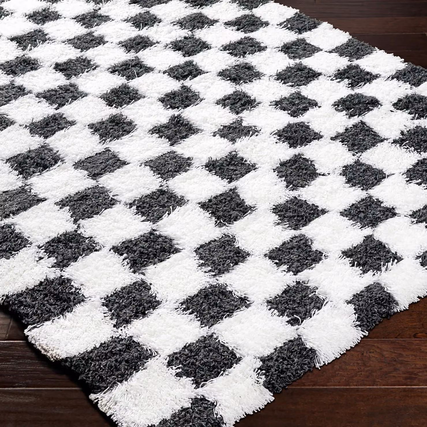 Livabliss Urban Checkerboard Plush Pile Living Room Rug in Yellow, Black, Beige and Pink, W: 160 cm, D: 220 cm – 5