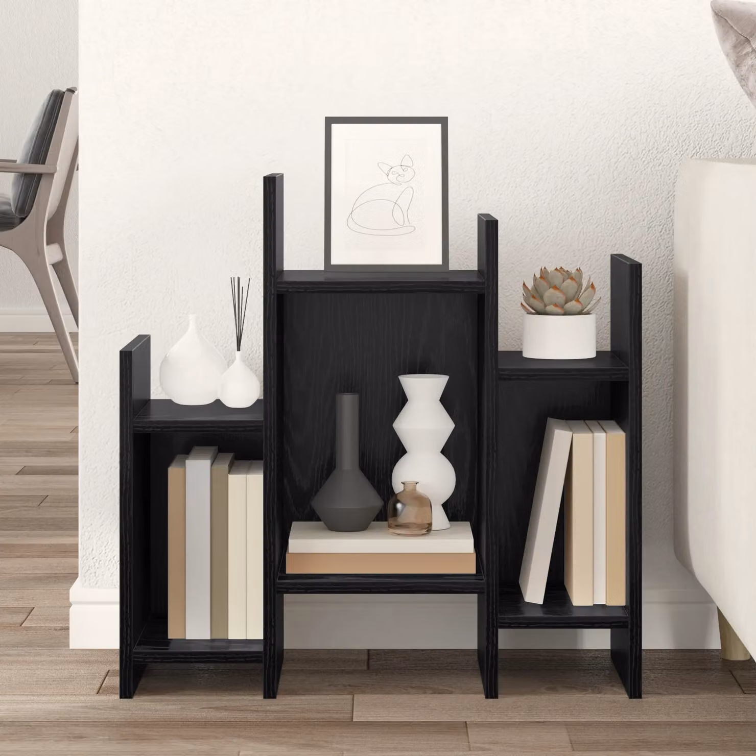 Berkfield Home Modern Side Cabinet in Black Oak, W/D/H: 60 x 26 x 60 cm – 4