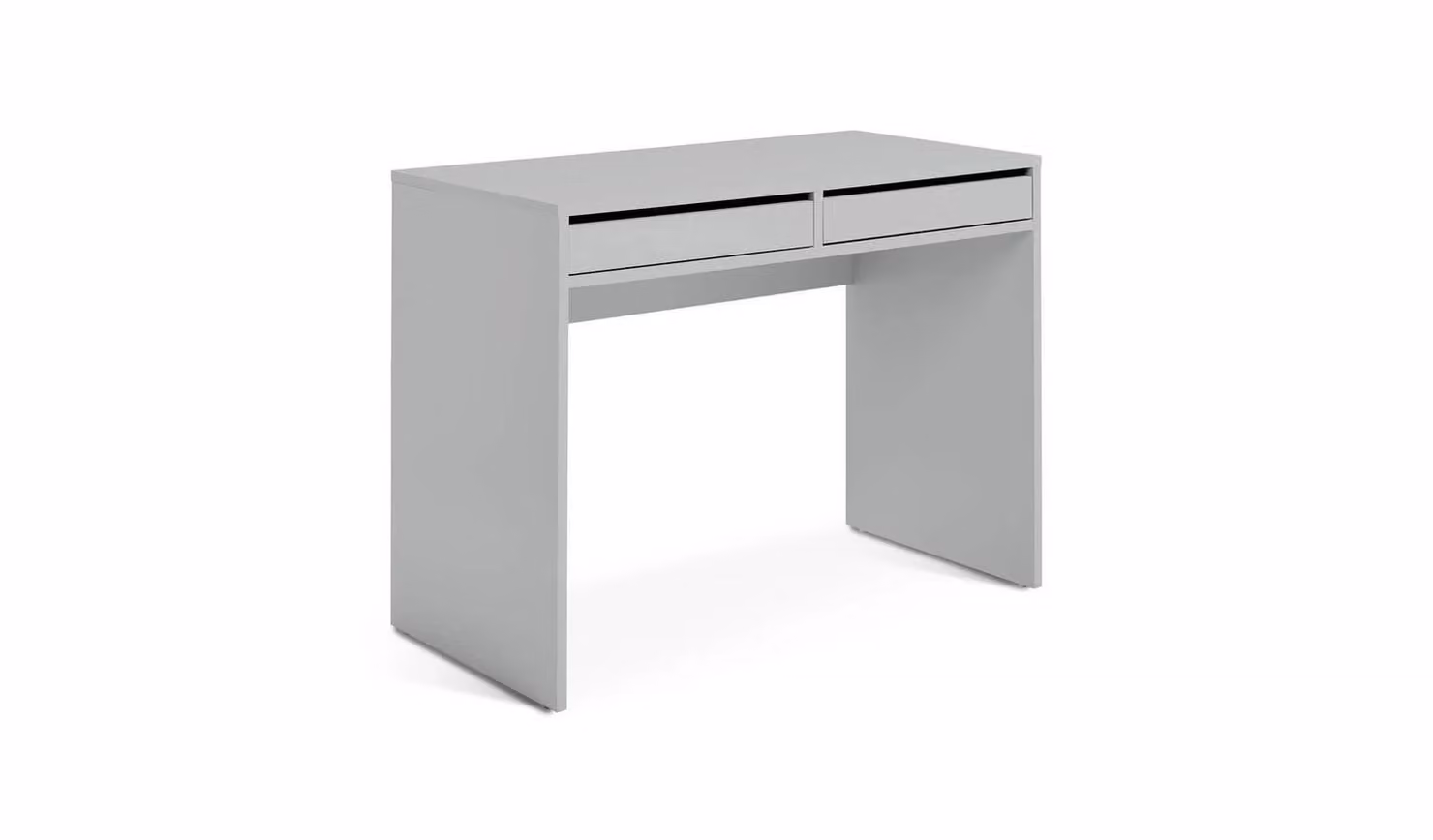 Pepper 2 Drawer Office Desk in Grey Modern MDF Workspace Furniture