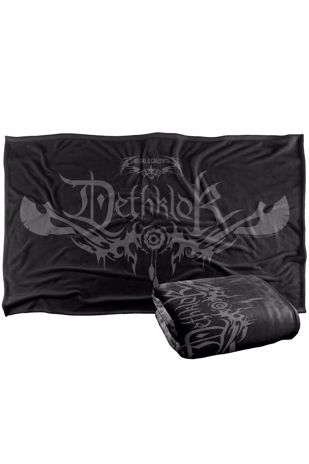 Cartoon Network Metalocalypse Dethklok Logo Super Soft Polyester Throw Blanket in Black and Multicolour, Large – 2