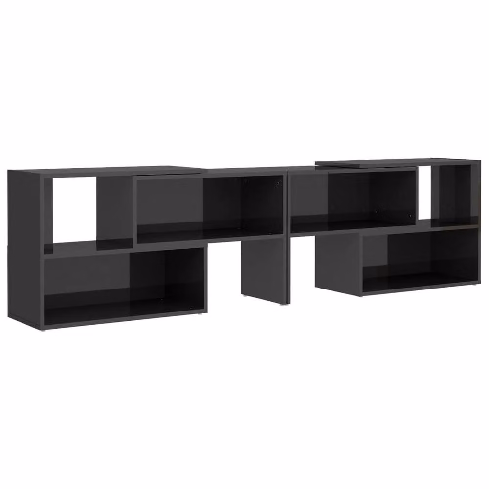 Berkfield Home High Gloss Grey TV Cabinet, W: 149 cm, D: 30 cm, H: 52 cm – 2