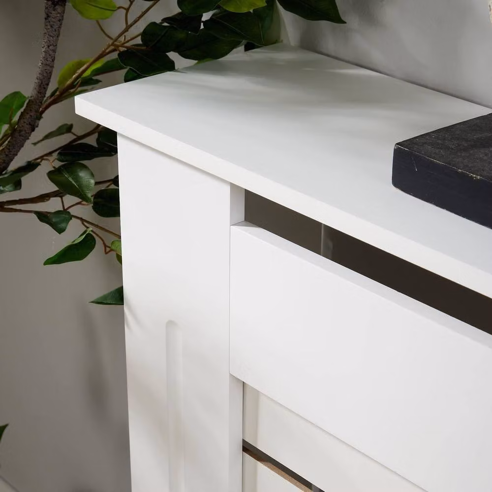 FORGEVIO White Wooden MDF Radiator Cover Wall Cabinet with Slatted Shelf, H 172.0 cm x W 81.5 cm x D 19.0 cm – 3