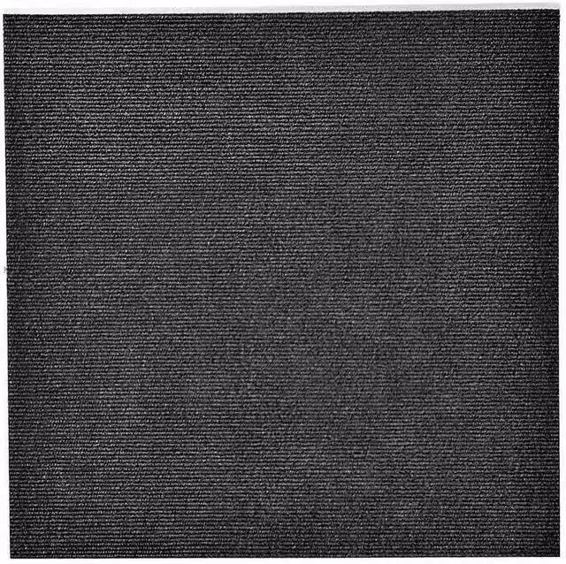 FLAVORA 20 Pack Commercial Carpet Tiles in Black, W/D/H: 50 x 50 x 0.5 cm