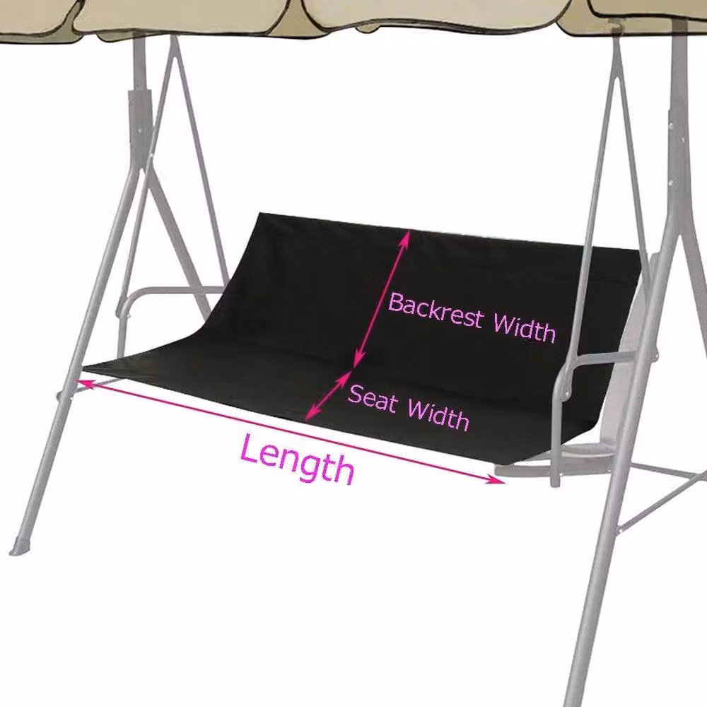 FLAVORA Replacement Garden Swing Seat Cover for 2 Seater Benches, Black, W: 85 cm, D: 47 cm, H: 47 cm – 4
