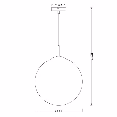 Globo Lighting Modern Sphere Glass Pendant Lamp in Gold and Transparent, H 120 cm x W 33 cm x D 33 cm – 6