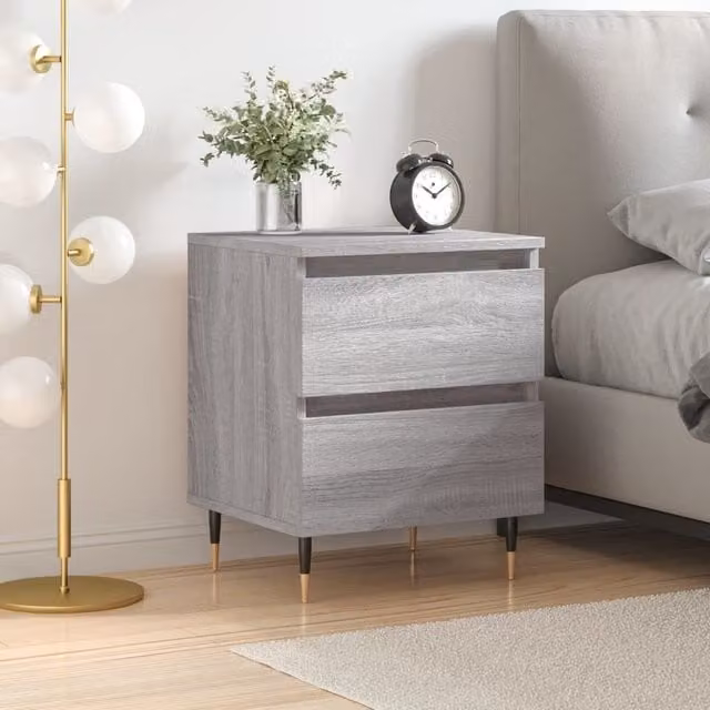 Berkfield Home Bedside Cabinet in Grey Sonoma, W/D/H: 40 x 35 x 50 cm – 1