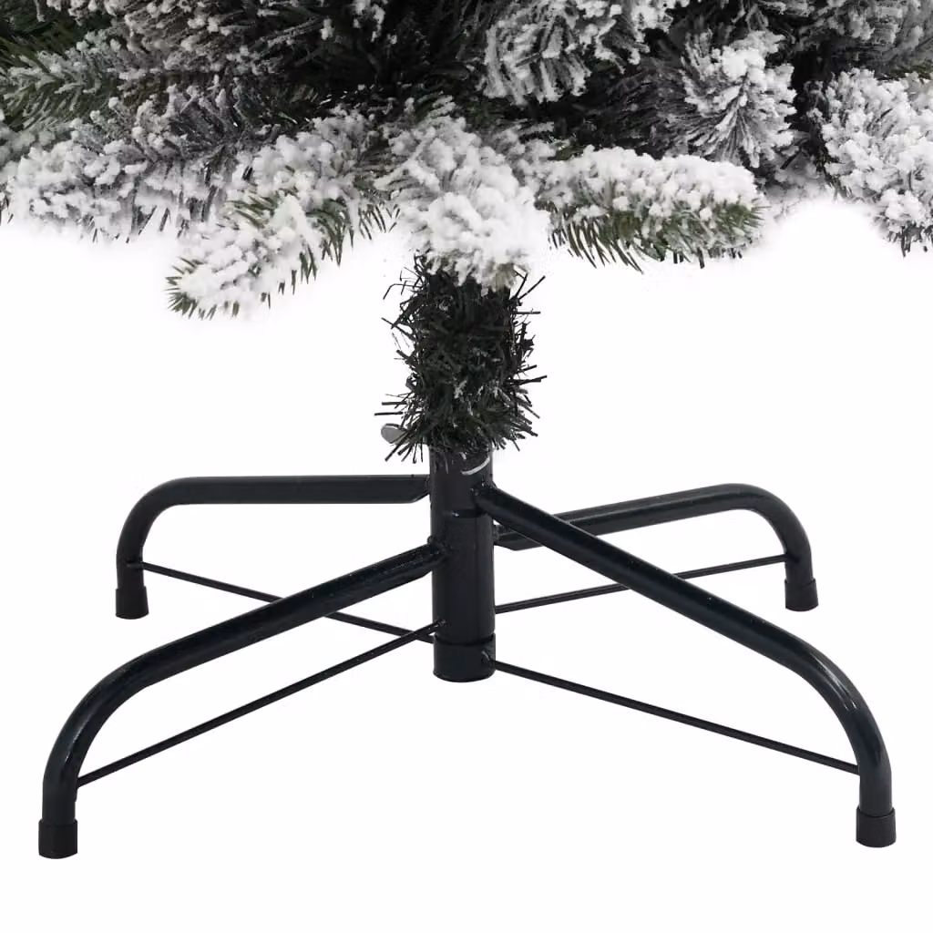 Berkfield Home Artificial Slim Flocked Snow Christmas Tree in White, Height: 150 cm – 5