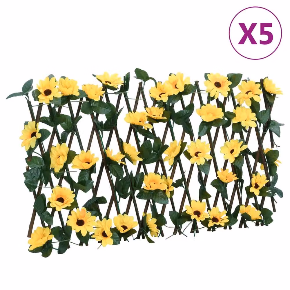 Berkfield Home Artificial Ivy Trellis Expandable, 5 Pieces, Yellow – 2