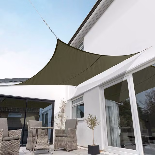 Kookaburra Square Waterproof Sun Shade Sail, Sage Green, W x D: 360 x 360 cm