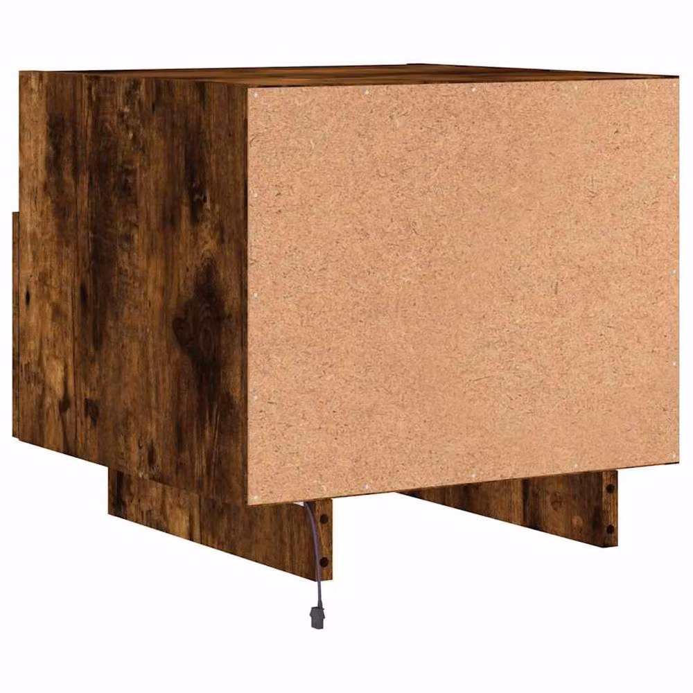 Berkfield Home Set of 2 Bedside Cabinets with Integrated LED Lights in Smoked Oak Brown, W/D/H: 40 x 39 x 37 cm – 7
