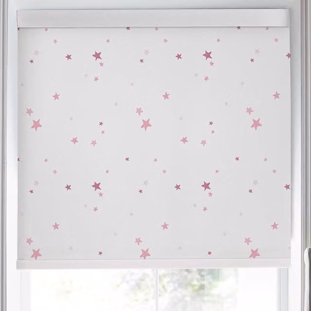Laura Ashley Painterly Stars Semi-Transparent Made to Measure Roller Blind in Pink