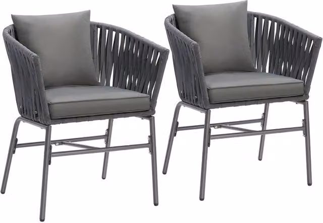 tectake Valeiras 2 Seater Accent Chair in Dark Grey – 1