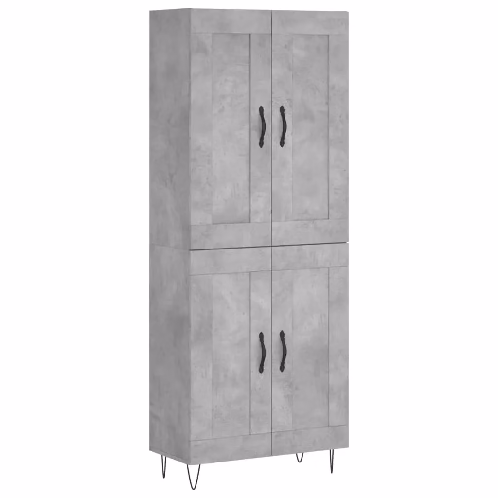 Berkfield Home Industrial Highboard in Concrete Grey, W/D/H: 69.5 x 34 x 180 cm – 2