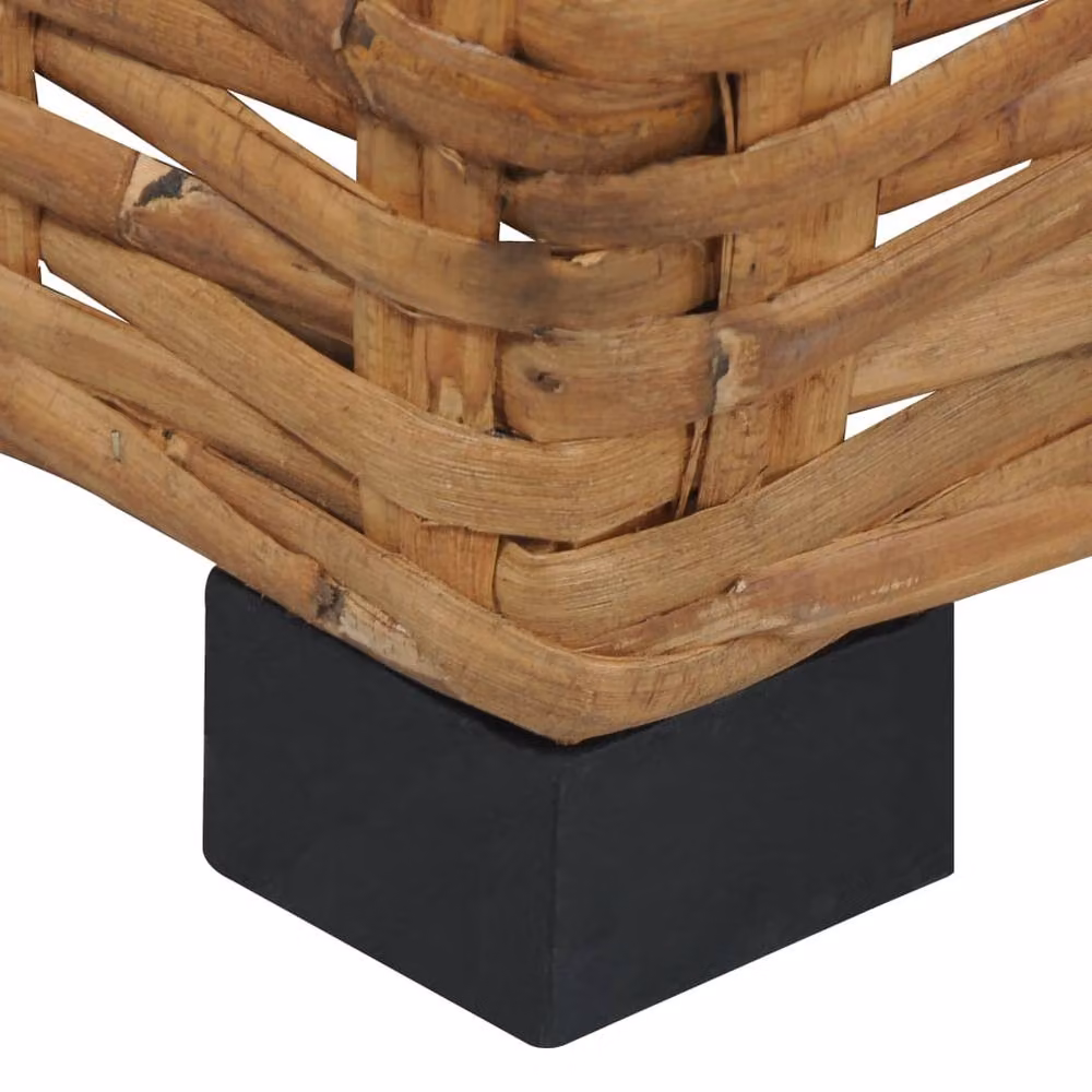 Berkfield Home Brown Natural Rattan Coffee Table, W/D/H: 47 x 47 x 28 cm – 3