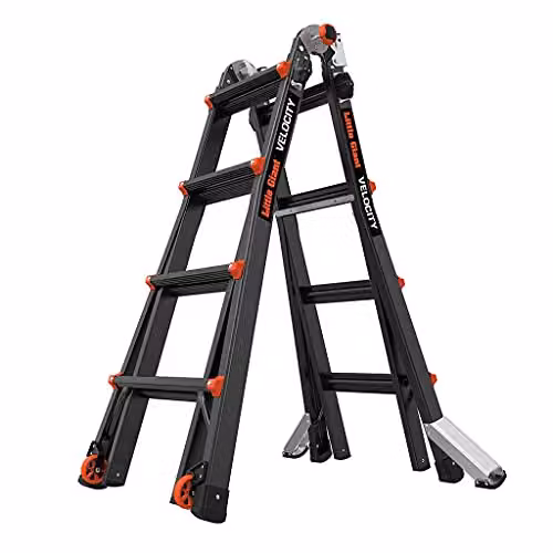 Little Giant Velocity PRO Multi-purpose Rollable Ladder, 4 Treads, Black