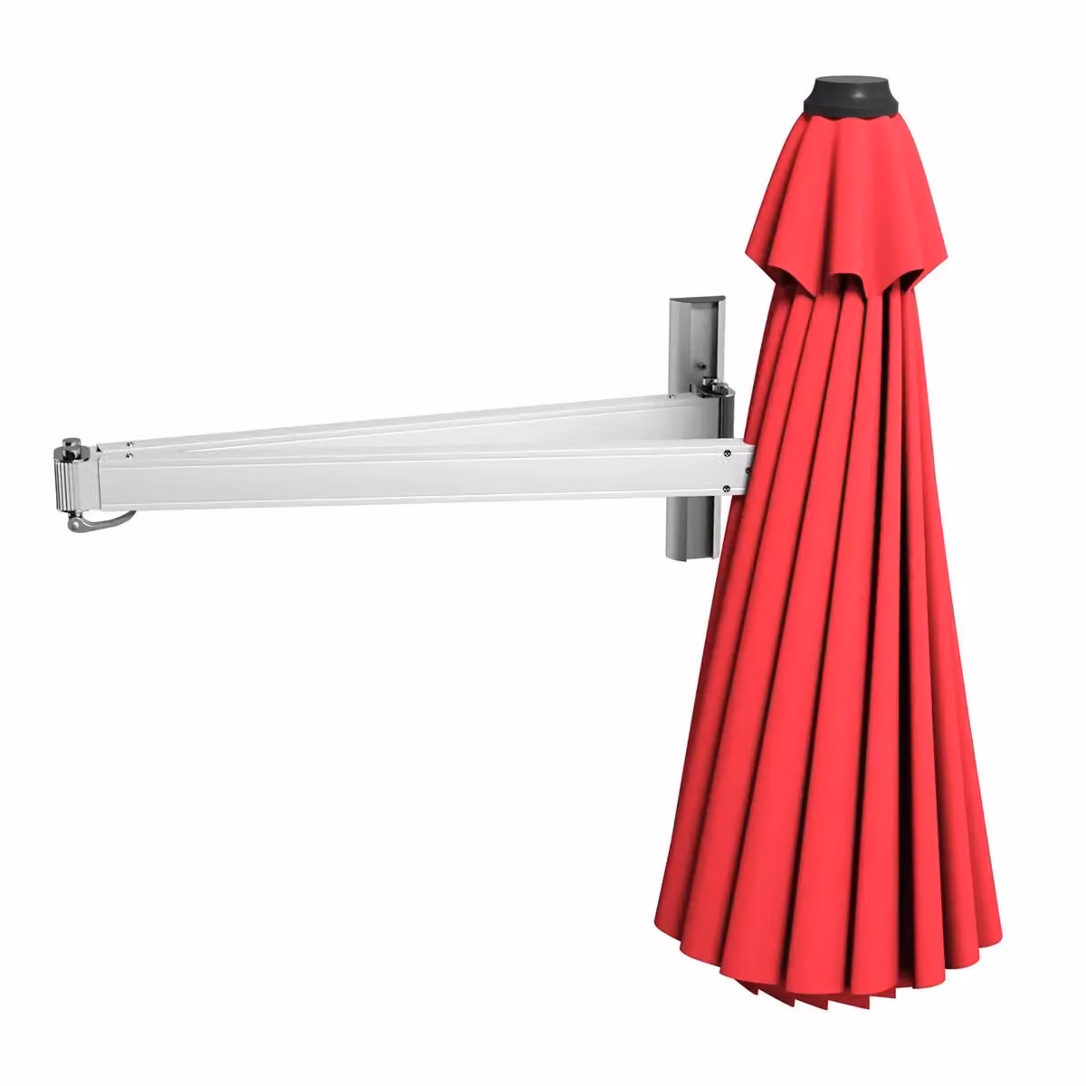 Costway Wall Mounted Cantilever Parasol with Tilting Sunshade and Adjustable Pole in Red – 5