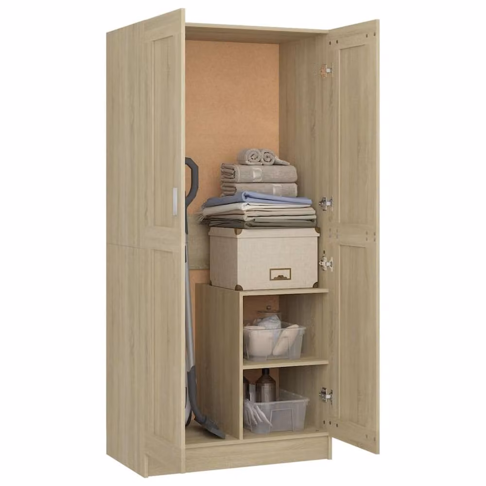 Berkfield Home Sonoma Oak Wardrobe in Light Oak, W/D/H: 82.5 x 51.5 x 180 cm – 2
