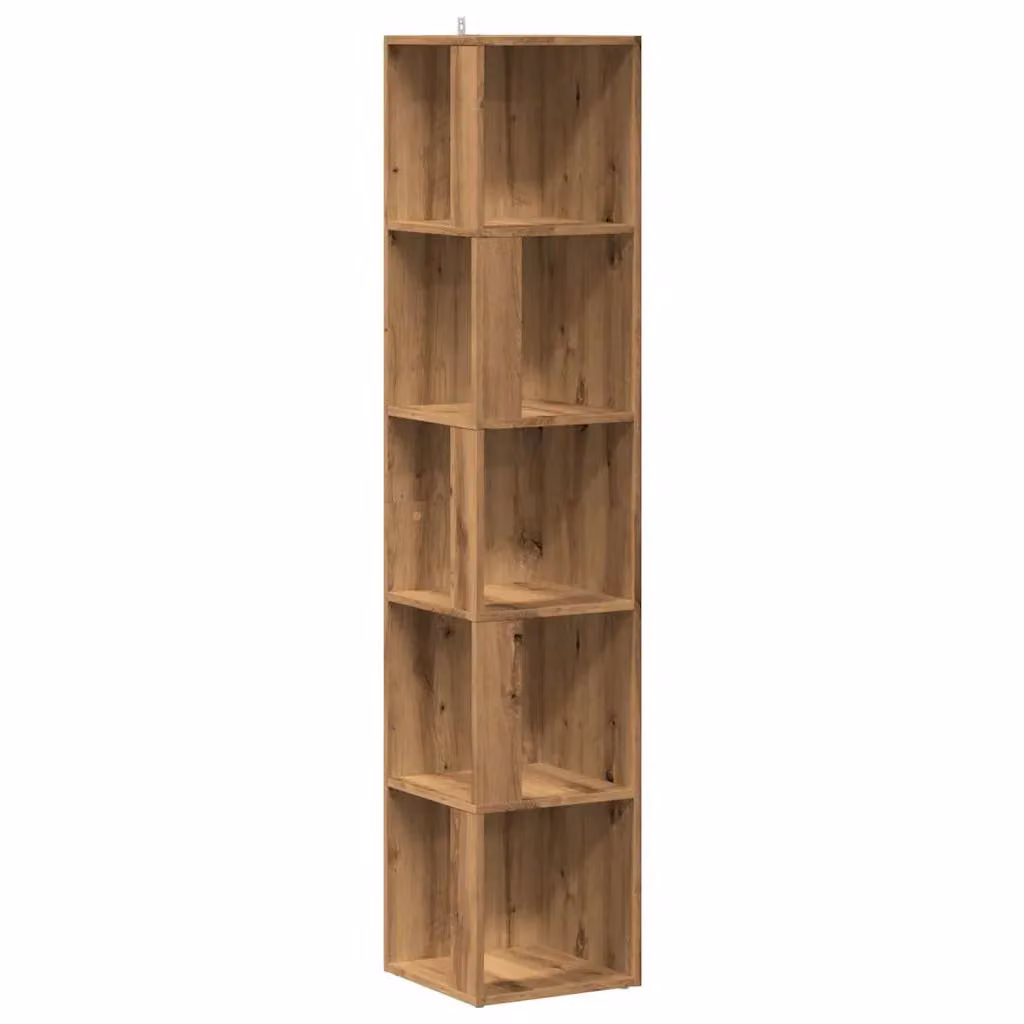 Berkfield Home Classic Corner Cabinet in Artisan Oak, Brown, W/D/H: 33 x 33 x 165 cm – 2