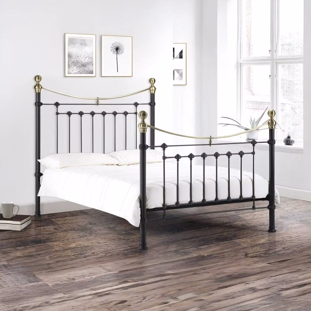 Cheshire Galaxy Double Bed in Satin Black (Width: 135 cm) – 2