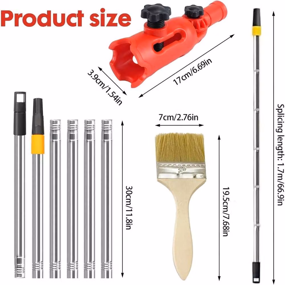 NESTLUNE Multi-Angle Paint Brush and Roller Extender, Silver, W: 52 cm, H: 170 cm – 2