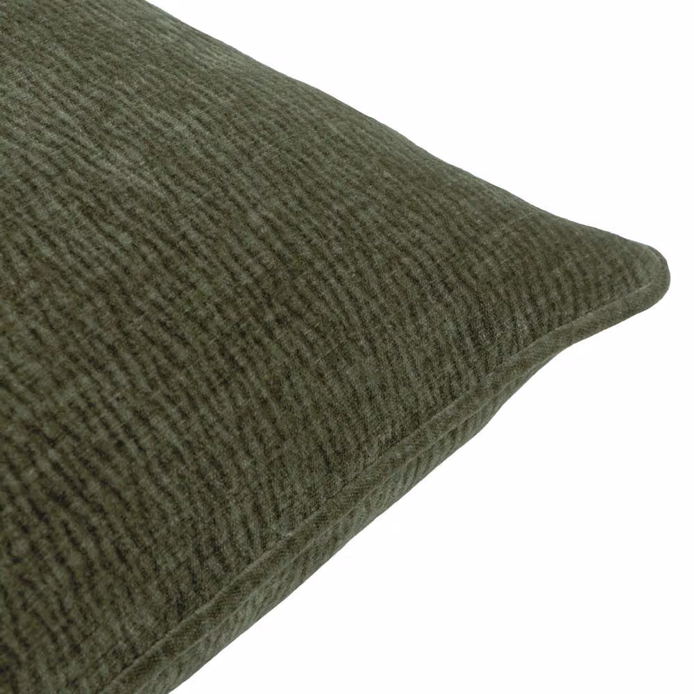 Yard Heath Washed Velvet Textured Square Cushion in Green, W/D/H: 50 x 50 x 50 cm – 3