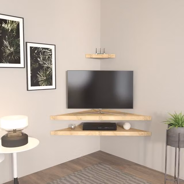 Decorotika Mensi Corner TV Unit in Oak