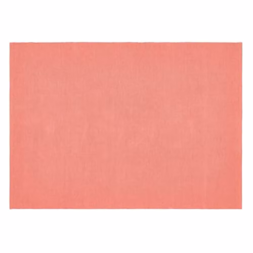 HUG RUG Woven Plain Rectangular Rug in Coral Pink, W: 80 cm, L: 150 cm