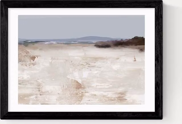 East End Prints Cali Multicolour Framed Abstract Art Print in Black