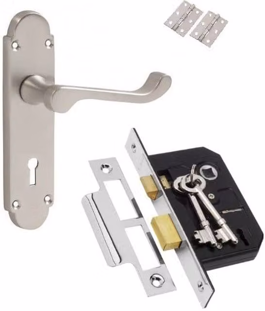 Golden Grace Brushed Chrome Lever Door Handle Set