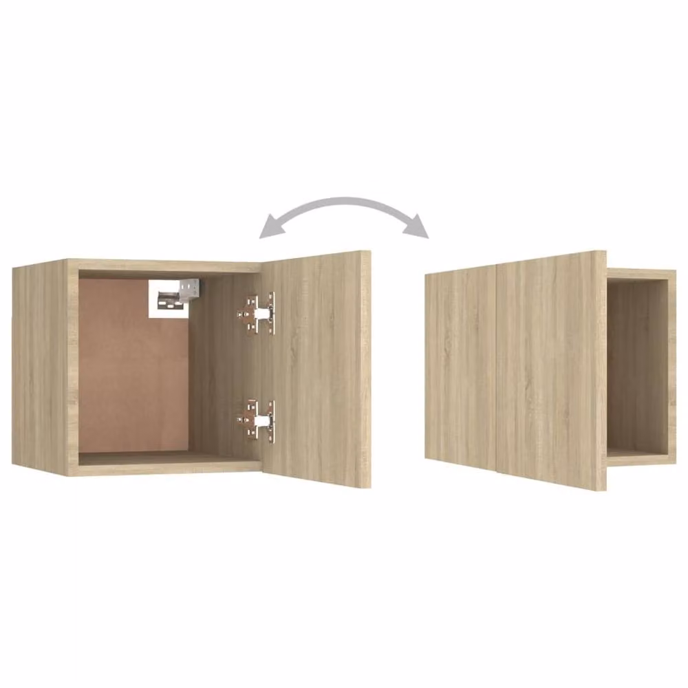 Berkfield Home Wall Mounted Bedside Cabinet in Sonoma Oak, W/D/H: 30.5 x 30.5 x 30.5 cm – 3